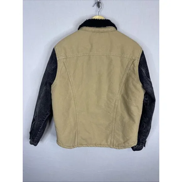 Levi’s Premium Sherpa Jacket Fresh Leaves Tan Black Men S Justin Timberlake